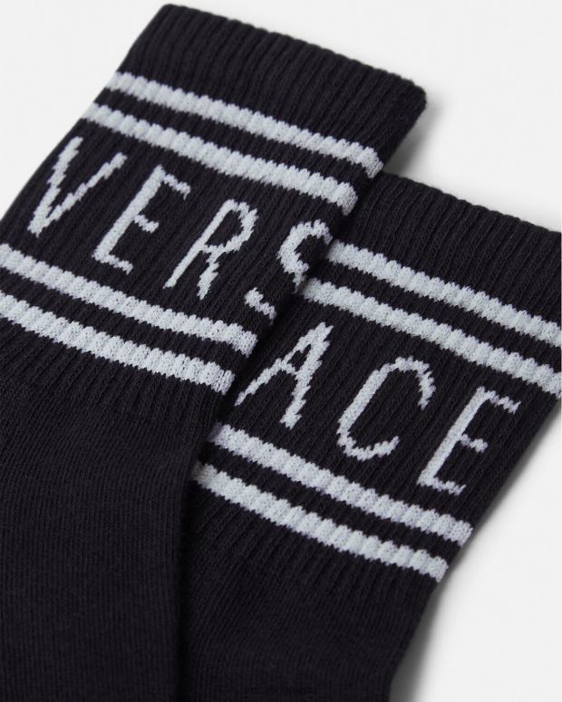 esso Versace bambini calzini con logo nero JT08Z1969 Accessori