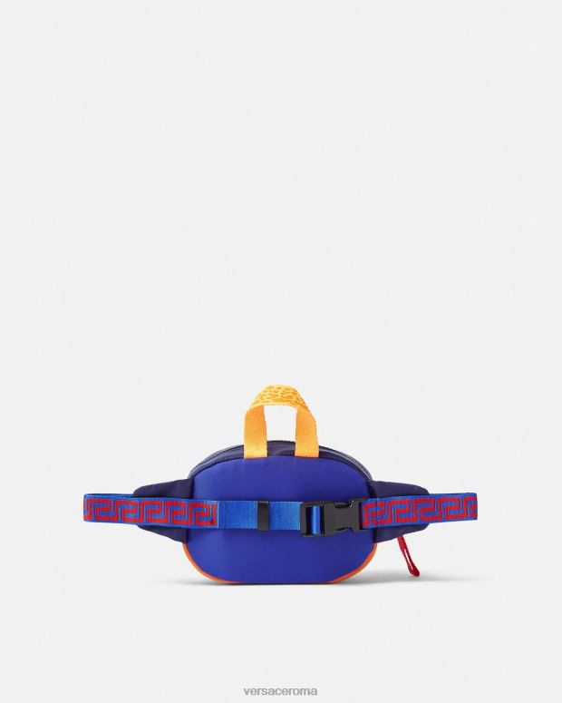 esso Versace bambini marsupio greca riciclato Nero Blu JT08Z2075 borse