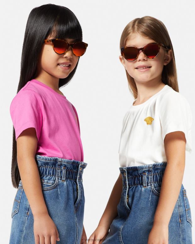 esso Versace bambini occhiali da sole con logo l'Avana JT08Z2080 Accessori