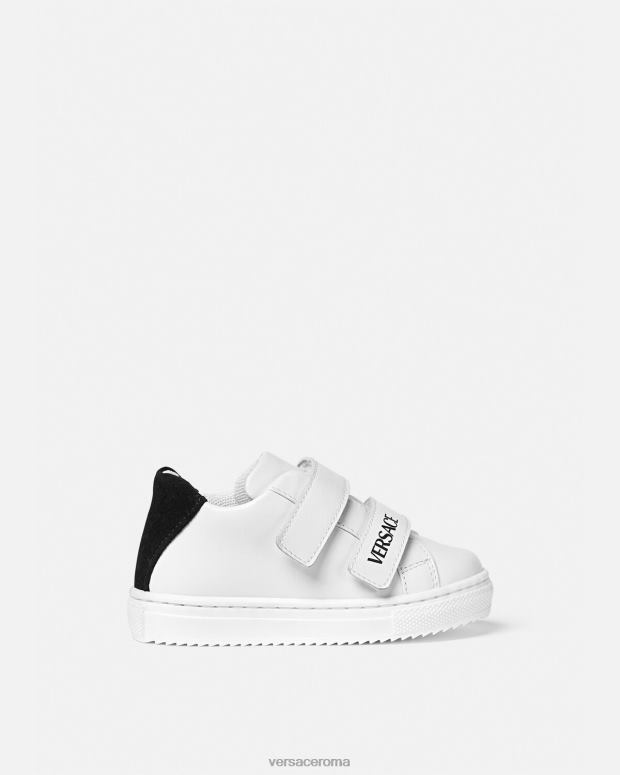 esso Versace bambini scarpe da ginnastica per bambini con logo nero bianco JT08Z1876 scarpa