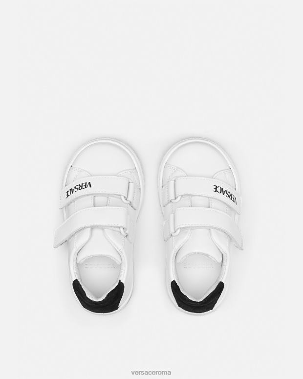 esso Versace bambini scarpe da ginnastica per bambini con logo nero bianco JT08Z1876 scarpa