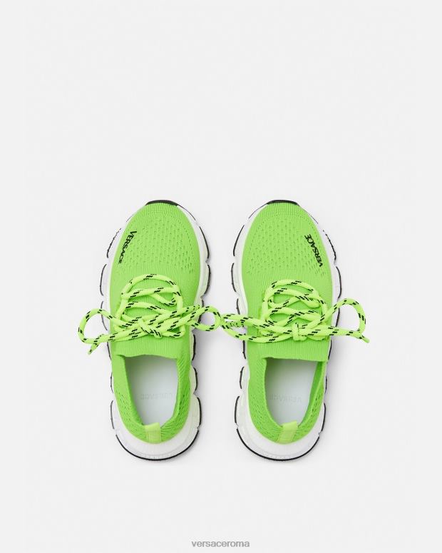 esso Versace bambini sneakers trigreca in maglia lime JT08Z2047 scarpa