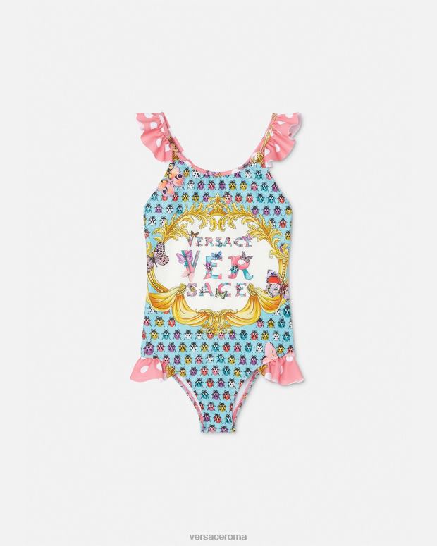 esso Versace bambini costume da bagno con farfalle rosa e bianco JT08Z1938 vestiario