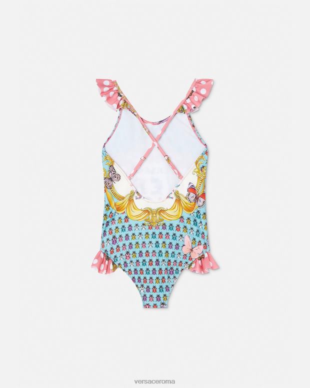 esso Versace bambini costume da bagno con farfalle rosa e bianco JT08Z1938 vestiario