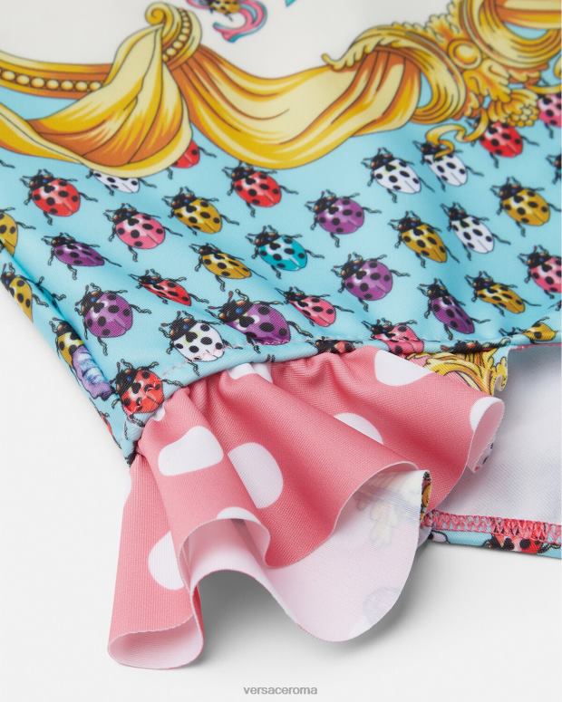 esso Versace bambini costume da bagno con farfalle rosa e bianco JT08Z1938 vestiario