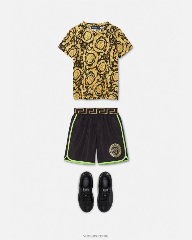 esso Versace bambini pantaloncini da bagno con Medusa menta e nero JT08Z2112 vestiario