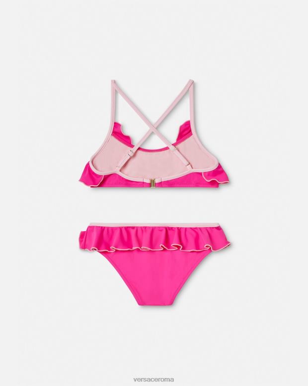esso Versace bambini set bikini con logo fucsia JT08Z2017 vestiario