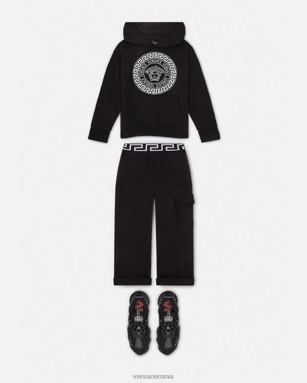 esso Versace bambini Felpa con cappuccio Medusa nero JT08Z2120 vestiario