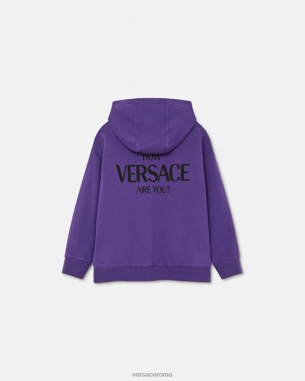esso Versace bambini felpa con cappuccio con logo Viola JT08Z2005 vestiario