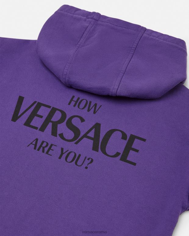 esso Versace bambini felpa con cappuccio con logo Viola JT08Z2005 vestiario