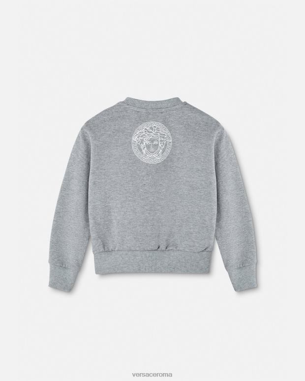 esso Versace bambini felpa bambino con logo grigio JT08Z1856 vestiario
