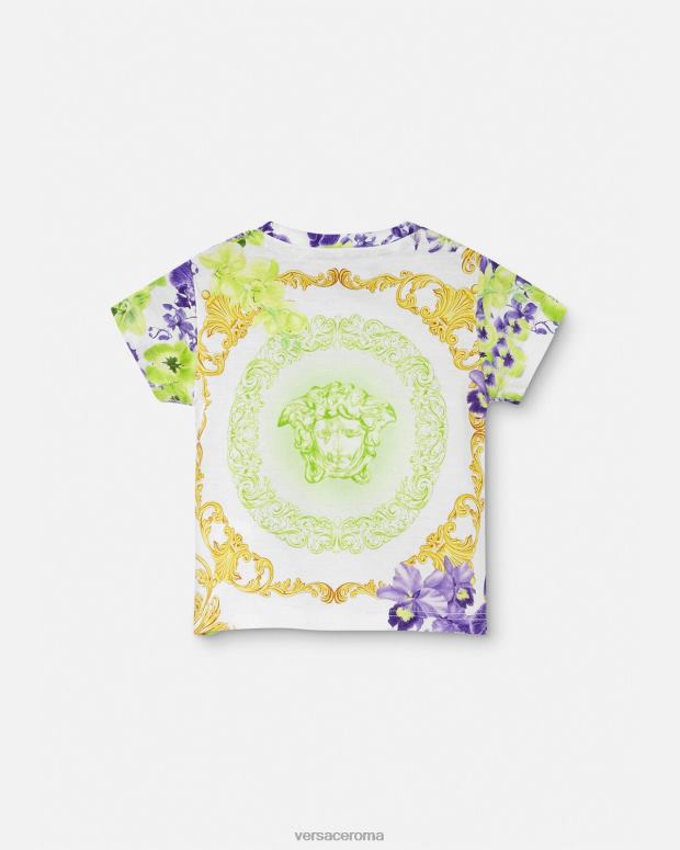 esso Versace bambini T-shirt per bambini con medusa orchidea bianco e stampa JT08Z1866 vestiario