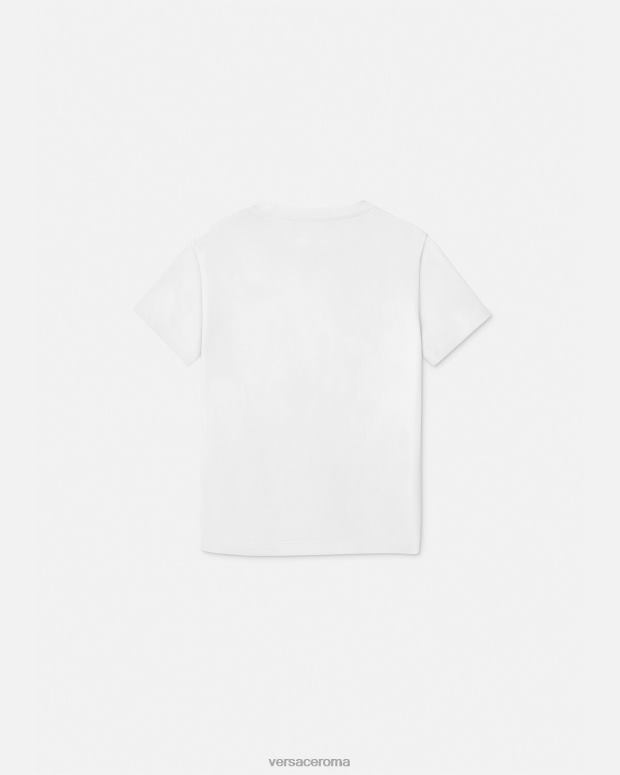 esso Versace bambini maglietta con logo tazza da viaggio bianco e stampa JT08Z2018 vestiario
