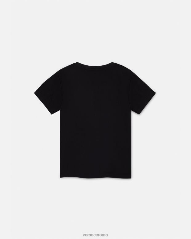 esso Versace bambini maglietta con medusa di cristallo nero JT08Z1961 vestiario