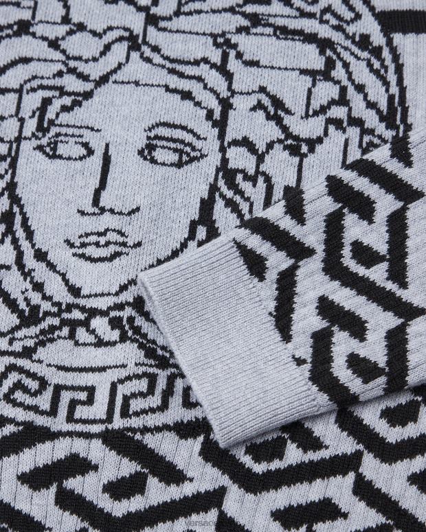 esso Versace bambini Maglia medusa la greca grigio JT08Z1994 vestiario