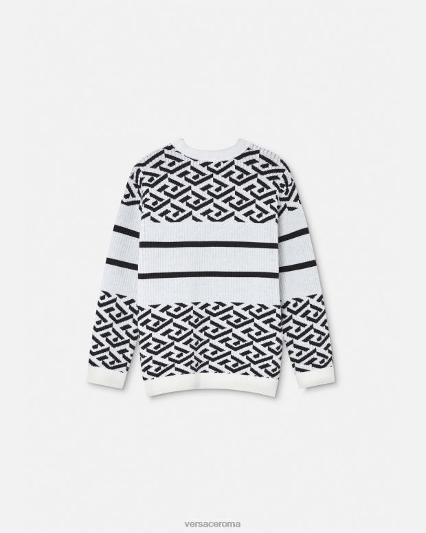 esso Versace bambini Maglia medusa la greca nero bianco JT08Z1992 vestiario