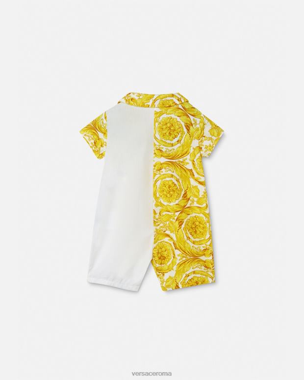 esso Versace bambini Tutina barocca per neonato oro bianco JT08Z1819 vestiario