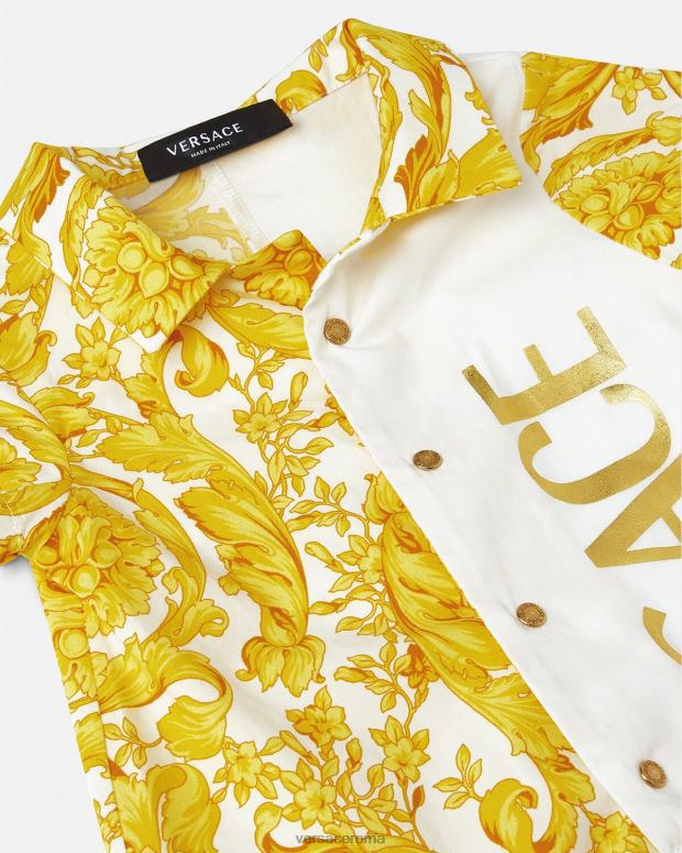 esso Versace bambini Tutina barocca per neonato oro bianco JT08Z1819 vestiario