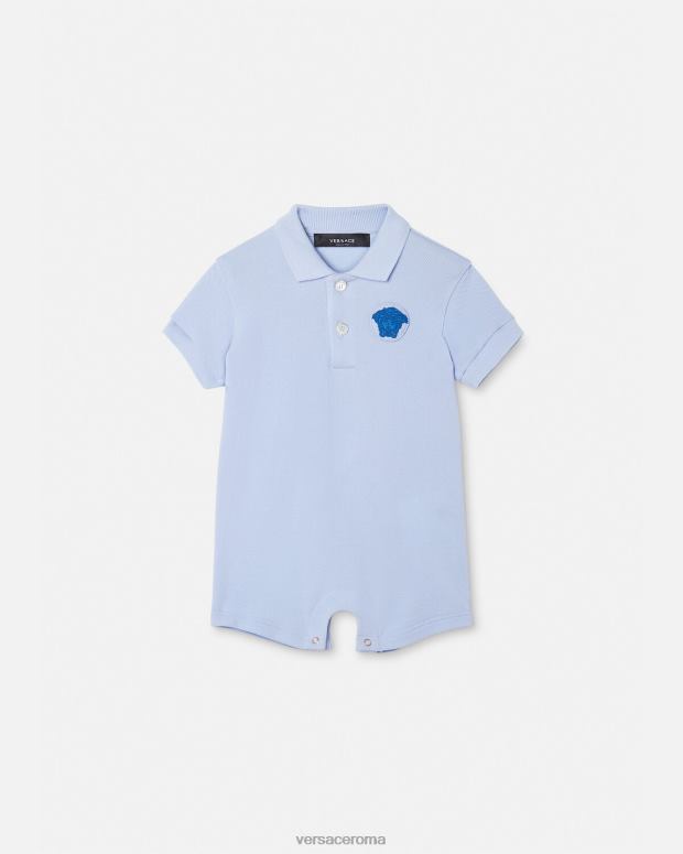 esso Versace bambini tutina per neonato con medusa azzurro JT08Z1833 vestiario