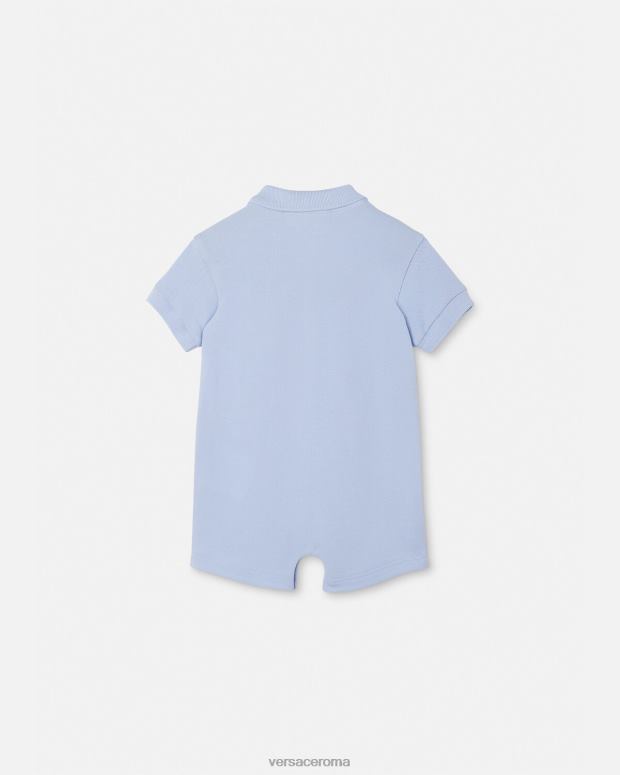 esso Versace bambini tutina per neonato con medusa azzurro JT08Z1833 vestiario