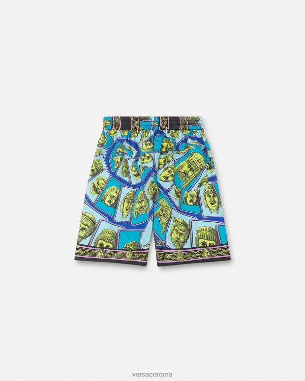 esso Versace bambini le maschere shorts in seta stampa JT08Z2122 vestiario