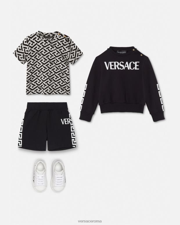 esso Versace bambini pantaloncini greca per bambini nero JT08Z1908 vestiario