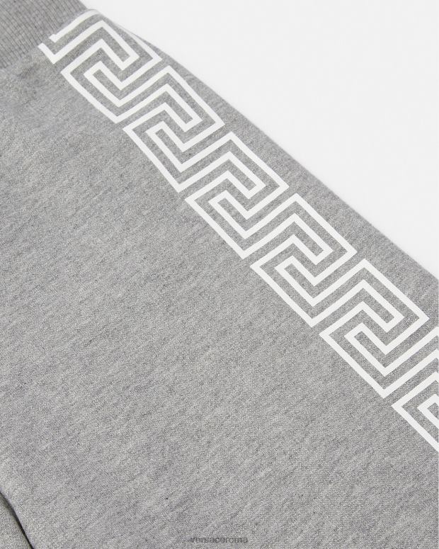 esso Versace bambini pantaloncini in felpa greca grigio JT08Z2081 vestiario