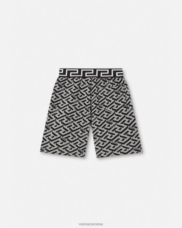 esso Versace bambini pantaloncini in felpa la greca grigio e stampa JT08Z2116 vestiario