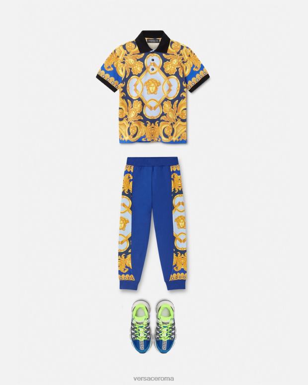 esso Versace bambini Pantaloni della tuta barocco 660 planimetria JT08Z2110 vestiario