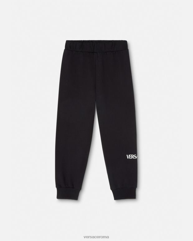 esso Versace bambini pantaloni della tuta con logo nero JT08Z2014 vestiario