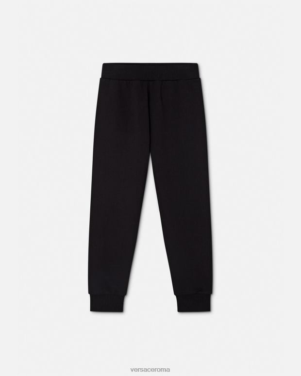 esso Versace bambini pantaloni della tuta con medusa nero JT08Z1967 vestiario