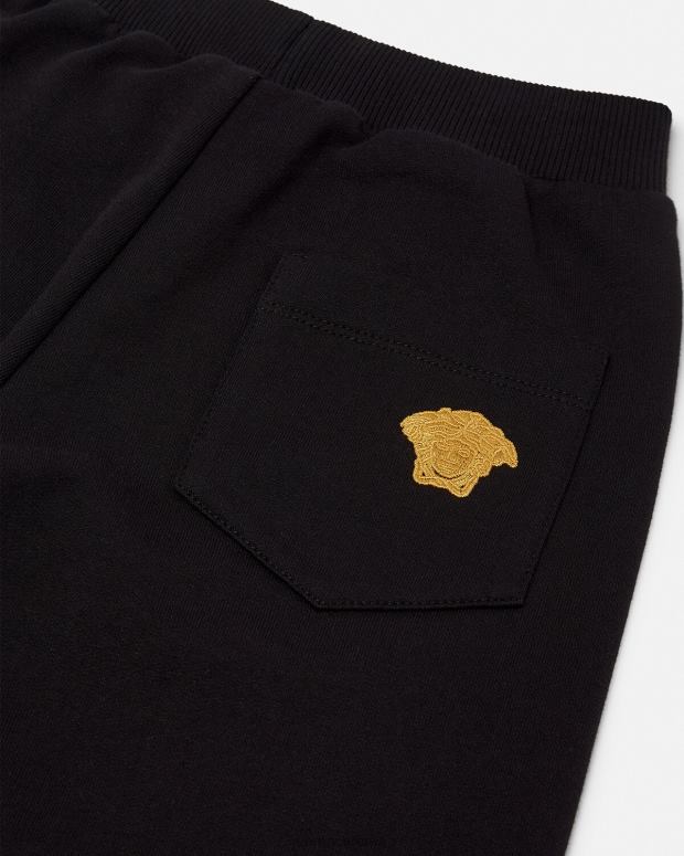 esso Versace bambini pantaloni della tuta con medusa nero JT08Z1967 vestiario