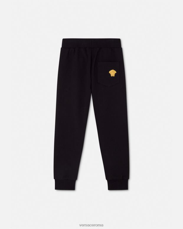 esso Versace bambini pantaloni della tuta con medusa nero JT08Z1967 vestiario