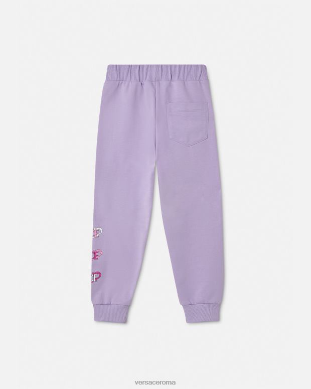 esso Versace bambini pantaloni della tuta con spille da balia lilla JT08Z2019 vestiario