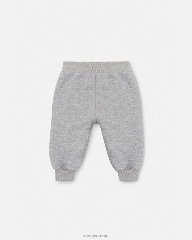 esso Versace bambini pantaloni della tuta da bambino con logo grigio JT08Z1862 vestiario