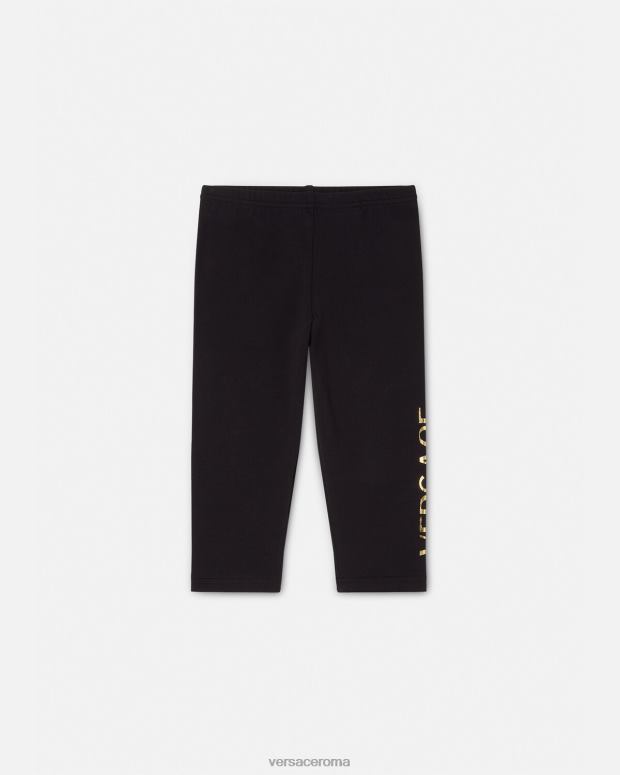esso Versace bambini pantaloni della tuta da bambino con logo nero JT08Z1864 vestiario