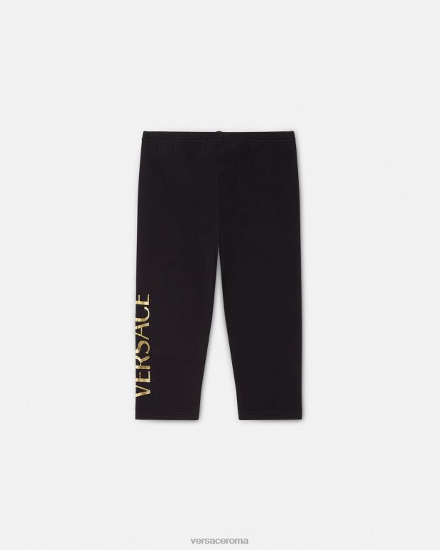 esso Versace bambini pantaloni della tuta da bambino con logo nero JT08Z1864 vestiario