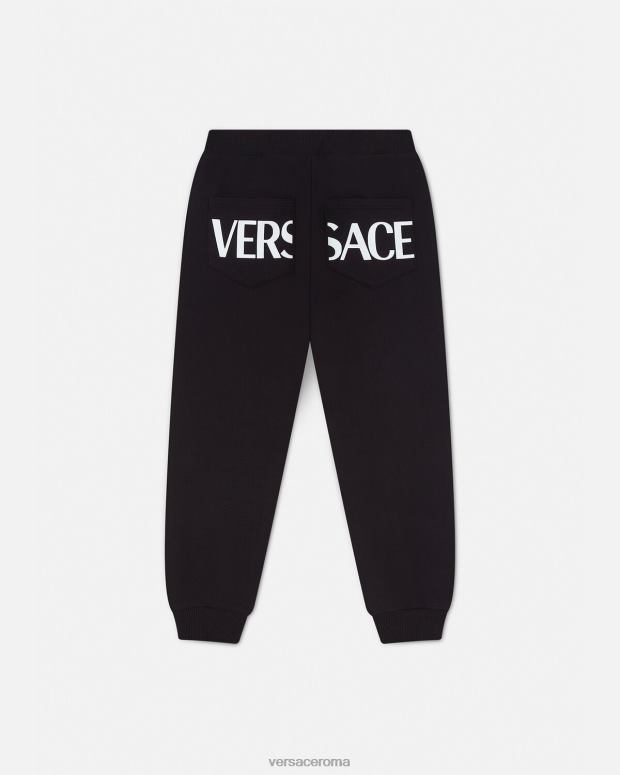 esso Versace bambini pantaloni della tuta greca nero JT08Z2099 vestiario