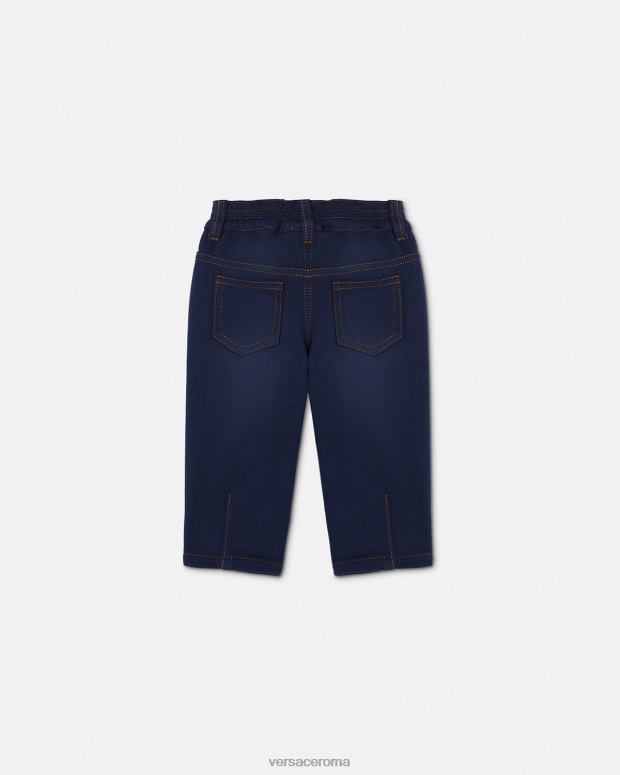 esso Versace bambini jeans da bambina con medusa blu JT08Z1855 vestiario