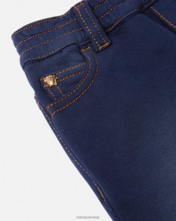 esso Versace bambini jeans da bambina con medusa blu JT08Z1855 vestiario
