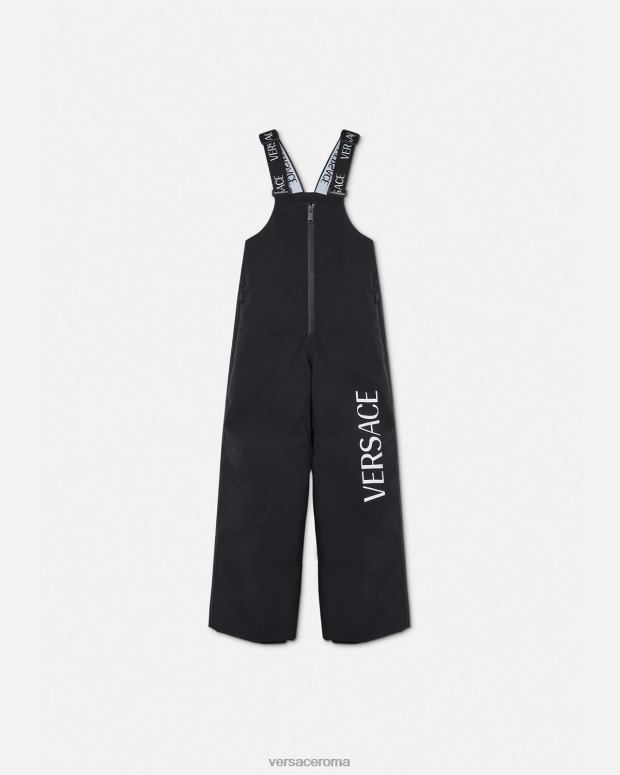 esso Versace bambini pantaloni da neve con logo nero JT08Z1968 vestiario