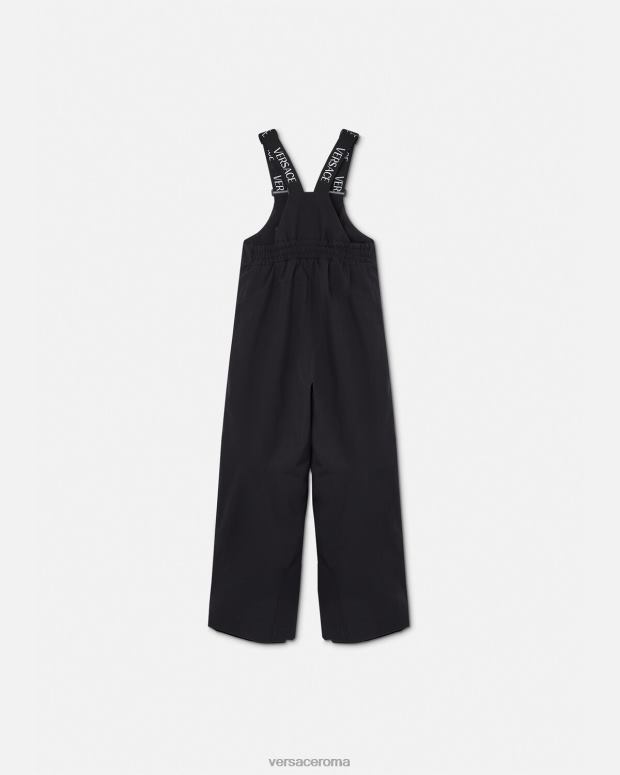 esso Versace bambini pantaloni da neve con logo nero JT08Z1968 vestiario