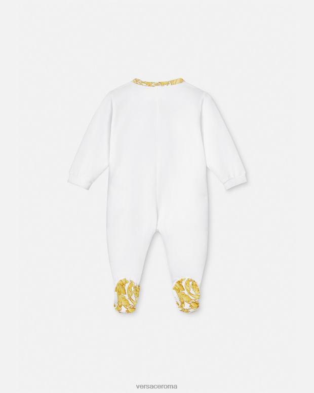 esso Versace bambini Tutina barocca per neonato oro bianco JT08Z1825 vestiario