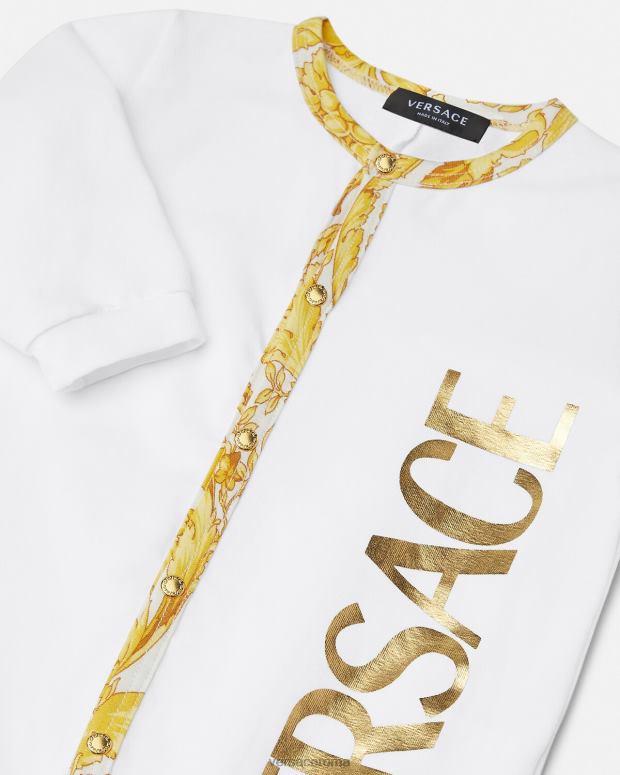 esso Versace bambini Tutina barocca per neonato oro bianco JT08Z1825 vestiario