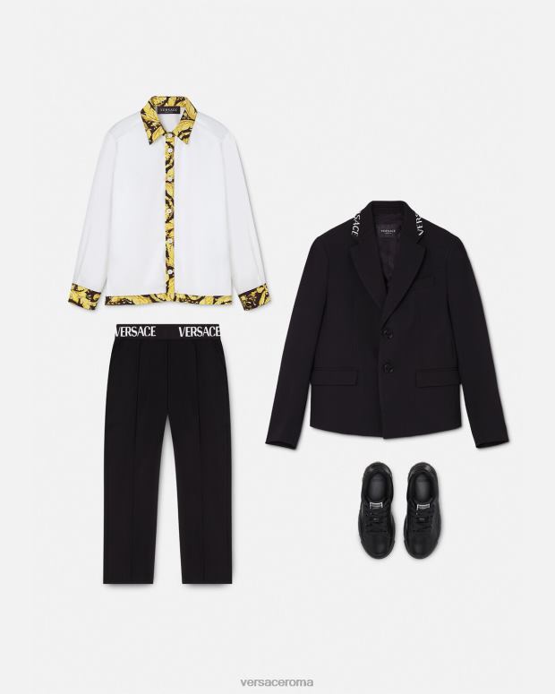 esso Versace bambini camicia barocca bianco e stampa JT08Z2111 vestiario