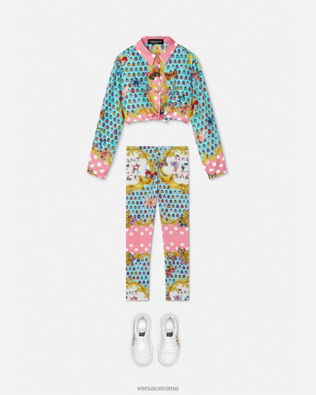 esso Versace bambini camicia di seta con farfalle stampa JT08Z1940 vestiario