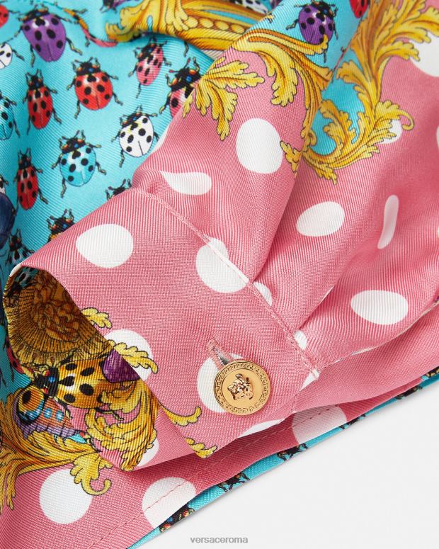 esso Versace bambini camicia di seta con farfalle stampa JT08Z1940 vestiario