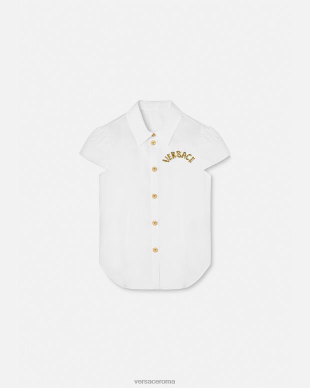 esso Versace bambini maglia a maniche corte con medusa oro bianco JT08Z1936 vestiario