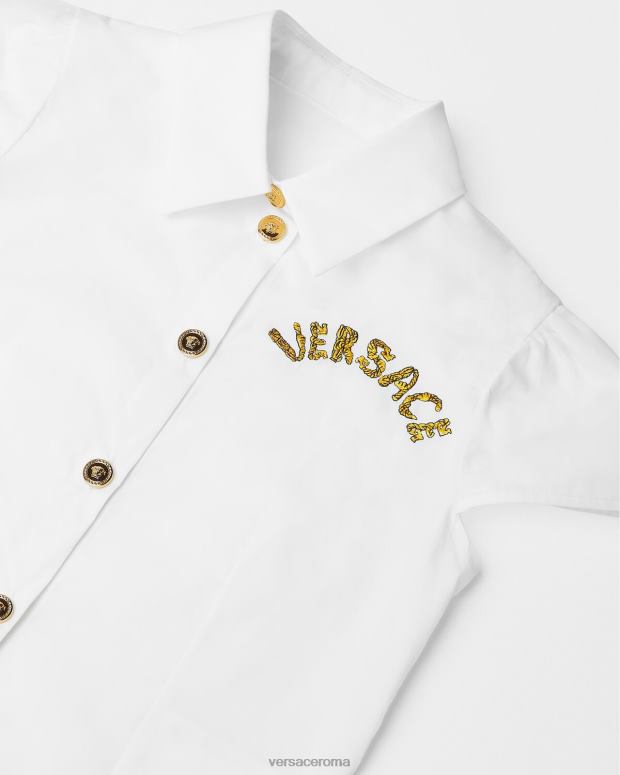 esso Versace bambini maglia a maniche corte con medusa oro bianco JT08Z1936 vestiario