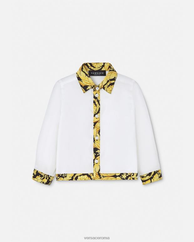 esso Versace bambini maglietta barocca per neonato bianco e stampa JT08Z1901 vestiario